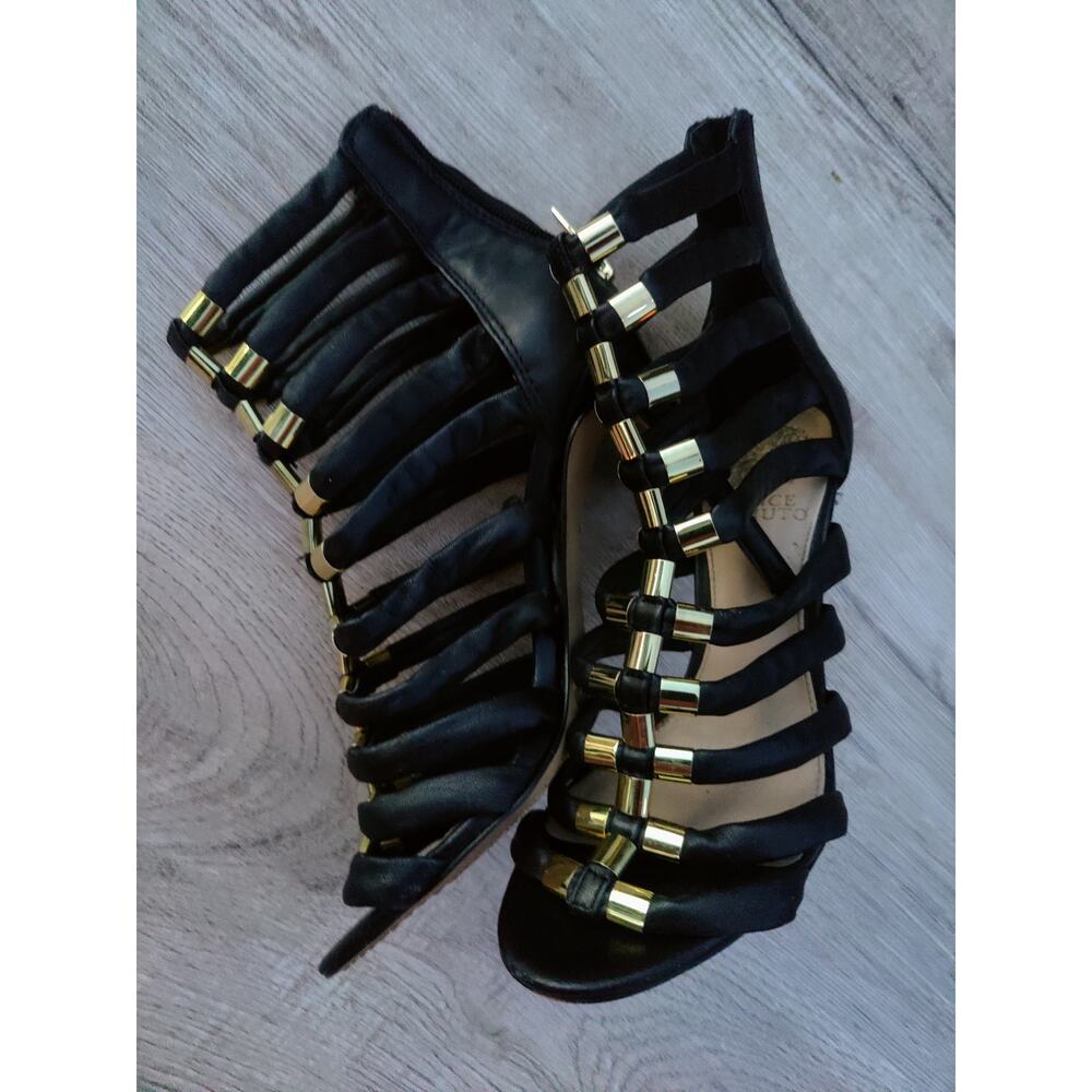 Vince Camuto Azelie Caged Stiletto black Sandals – Rockstar Glam Mob Wife SZ 6.5 - Picture 2 of 2